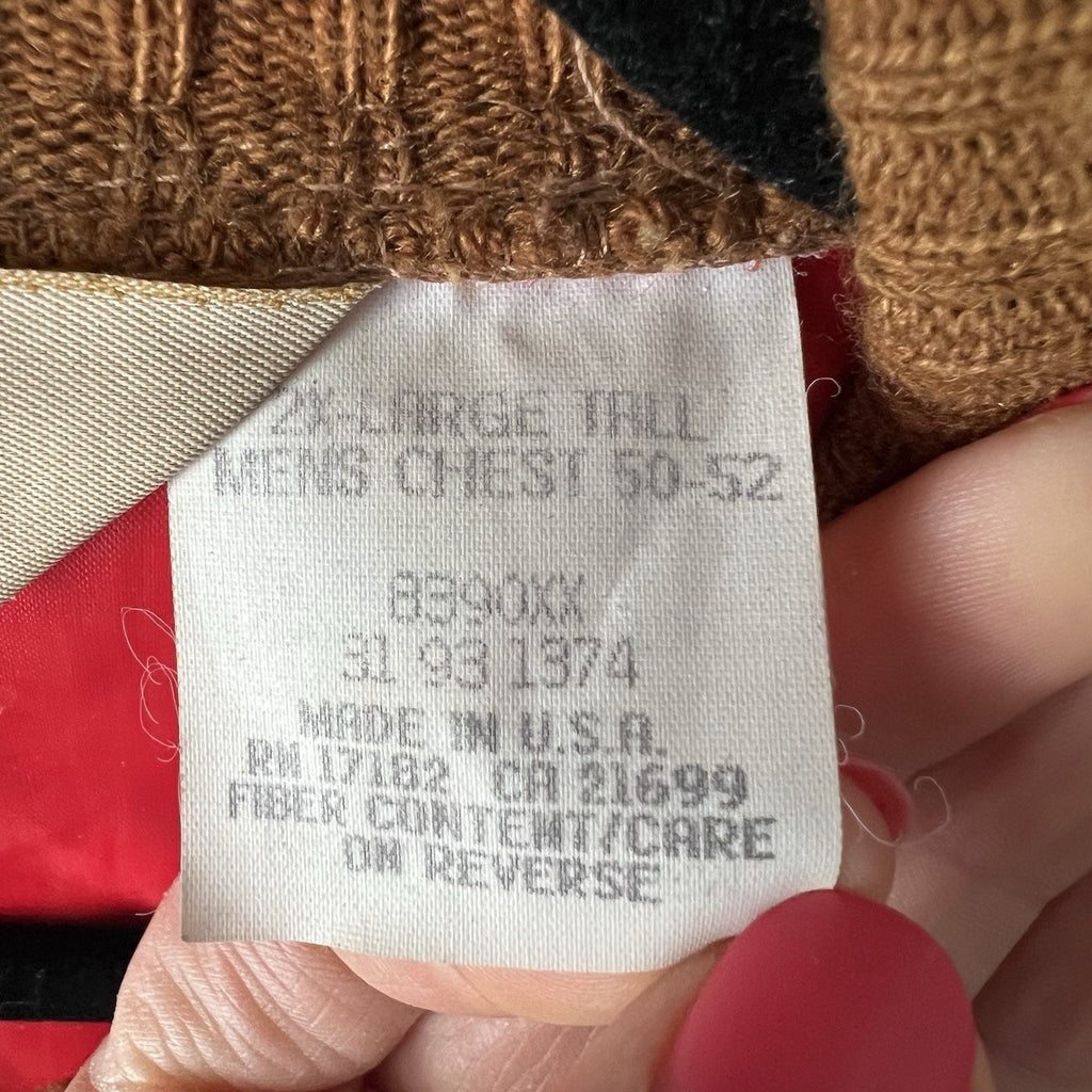 VTG 80s Walls Blizzard Puff Vest Duck Canvas Brown Insulated Mens XXL 50-52
