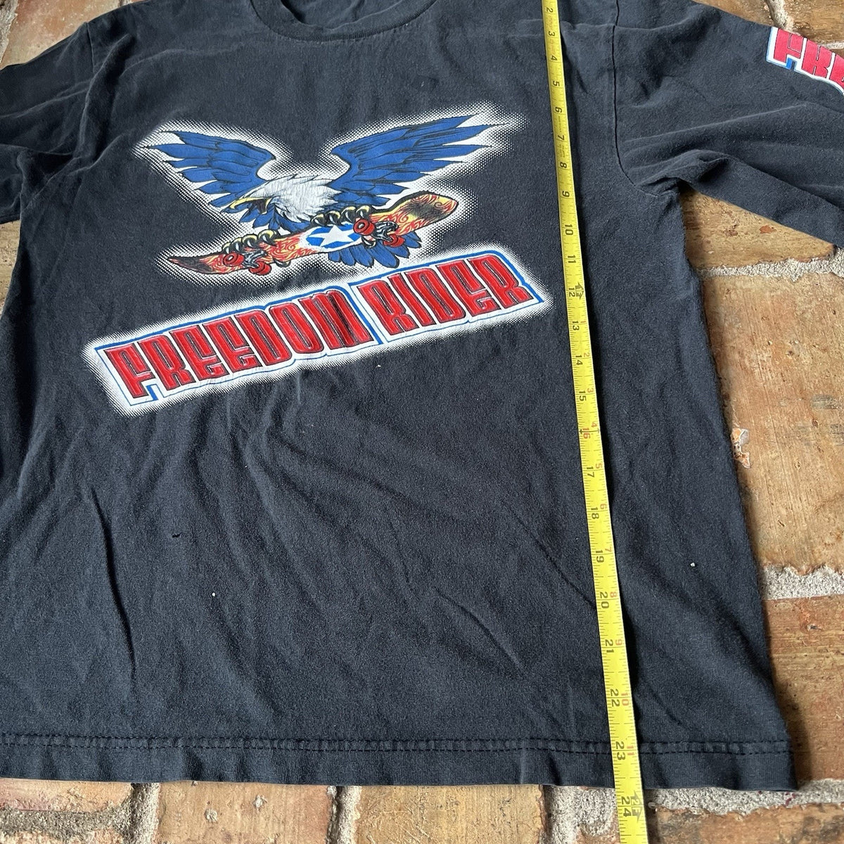 Vintage Y2K Skater T Shirt Boys Medium Surf 90s Grunge Kids Freedom Rider Eagle