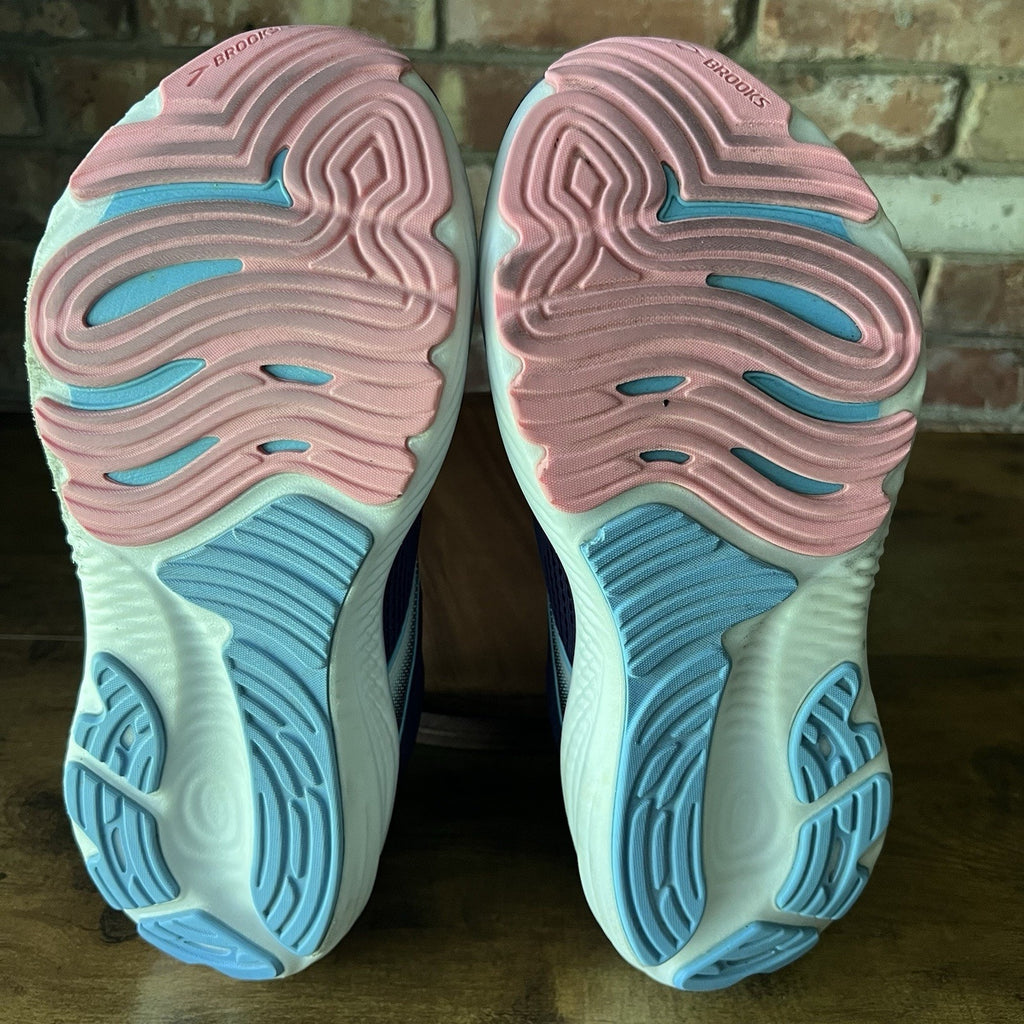 Brooks Glycerin 22 GTS Supportive Womens 12 EE Cushion Blue Pink Shoes Sneakers