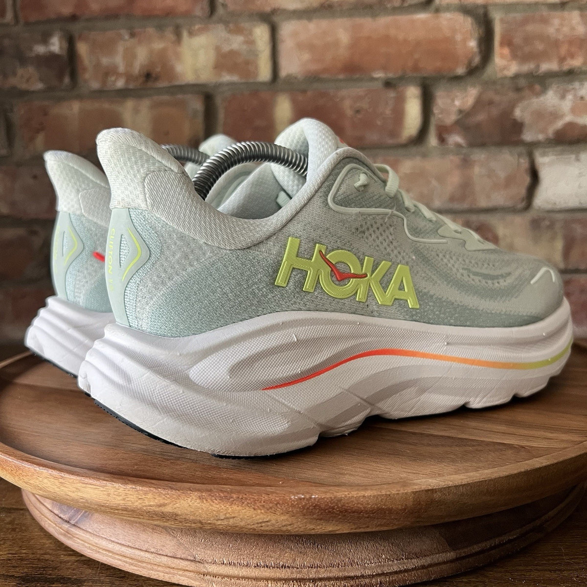 Hoka One One Clifton 10 Womens 7.5 Blue White Running Max Cushion Shoes Sneakers