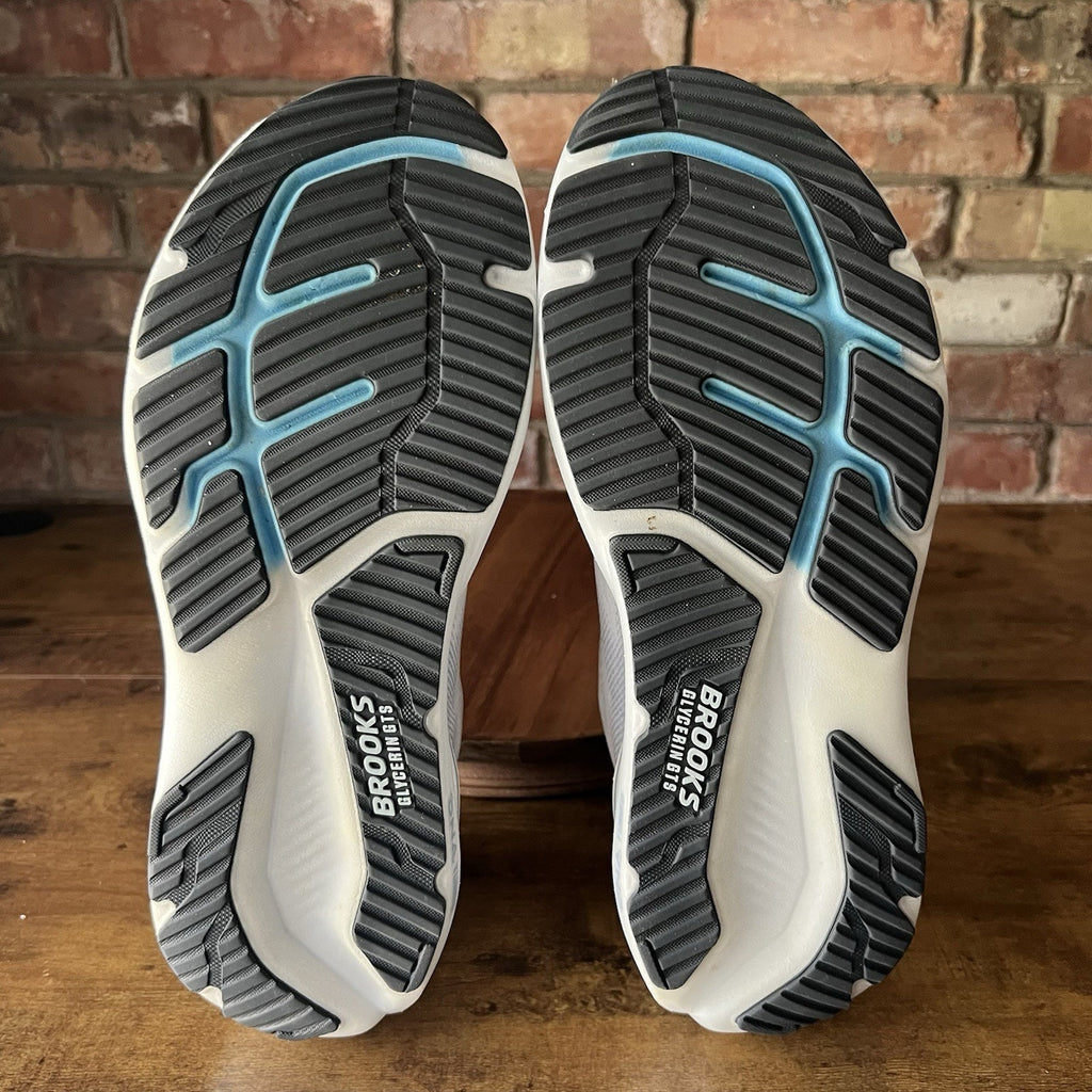 Brooks Glycerin GTS 23 Supportive Running Blue White Shoes Sneakers Men's 14
