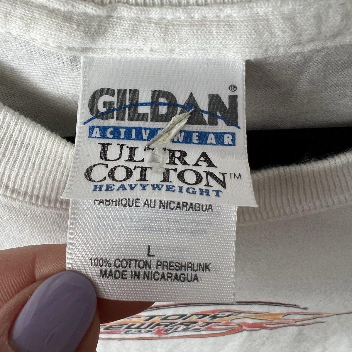 Gildan Tony Stewart Fan Club Graphic Shirt Large White Orange