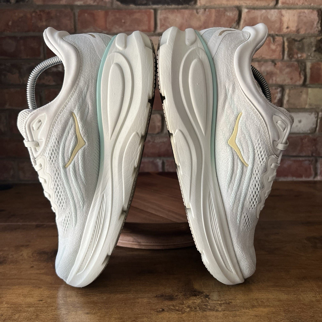 Hoka One One Bondi 9 Cream Green Womens 12 Men's 10.5 Max Cushion Shoes Sneakers