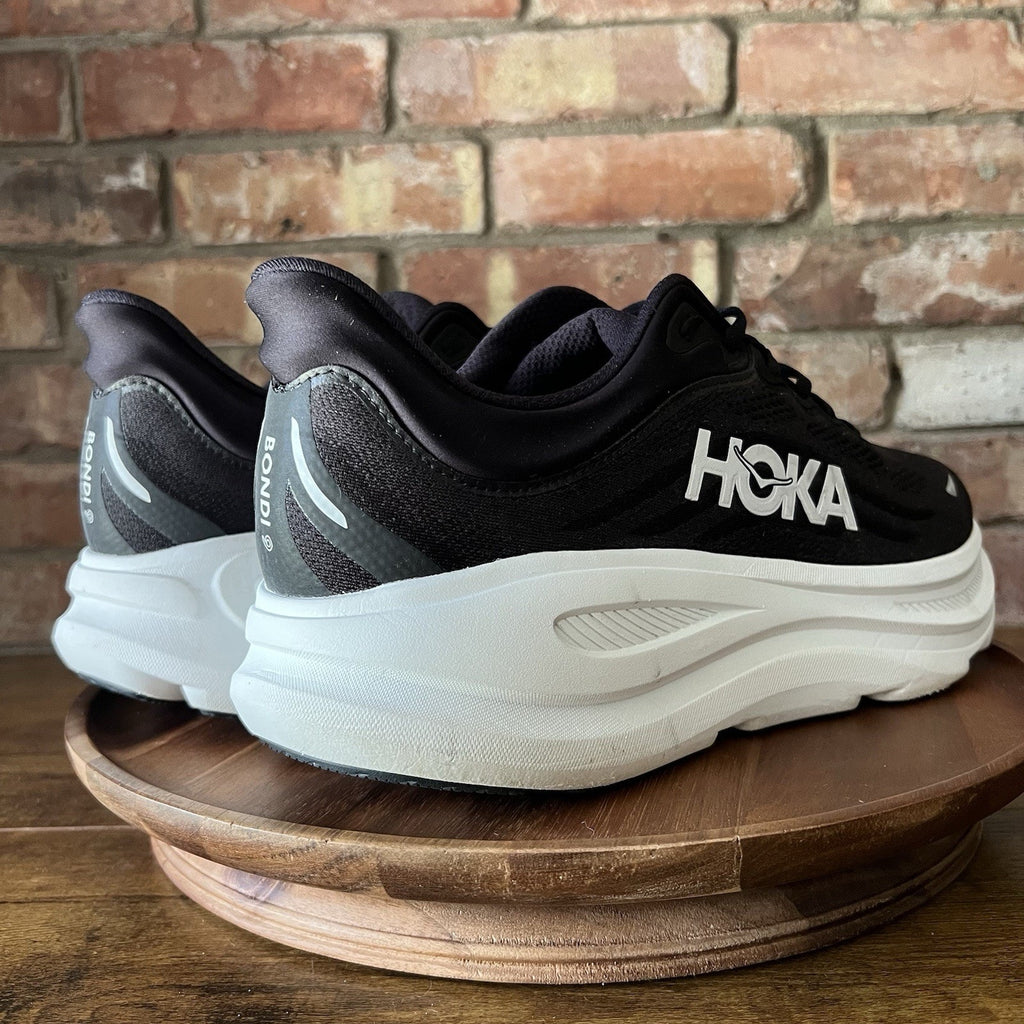 Hoka Bondi 9 Wide Men's 14 2E Black White Max Cushion Running Shoes Sneakers