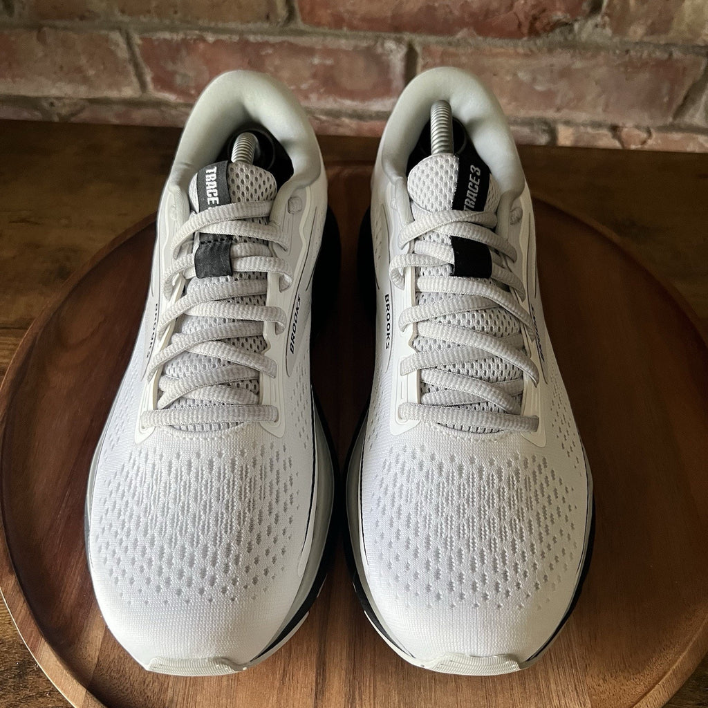 Brooks Trace 3 Womens 8.5 White Black White Neutral Balanced Cushion Shoes