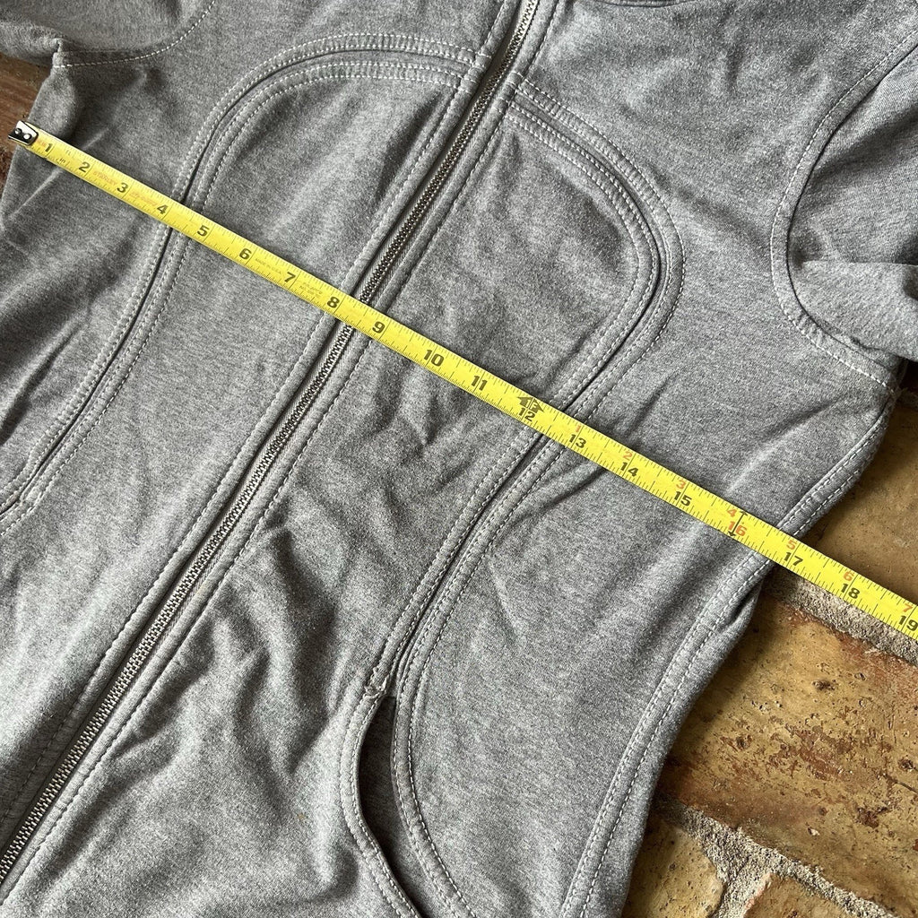 Lululemon Athletica Women's Scuba Gray Pink Hoodie Full Zip Hooded Jacket Size 8