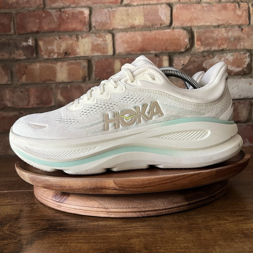 Hoka One One Bondi 9 Cream Green Womens 12 Men's 10.5 Max Cushion Shoes Sneakers