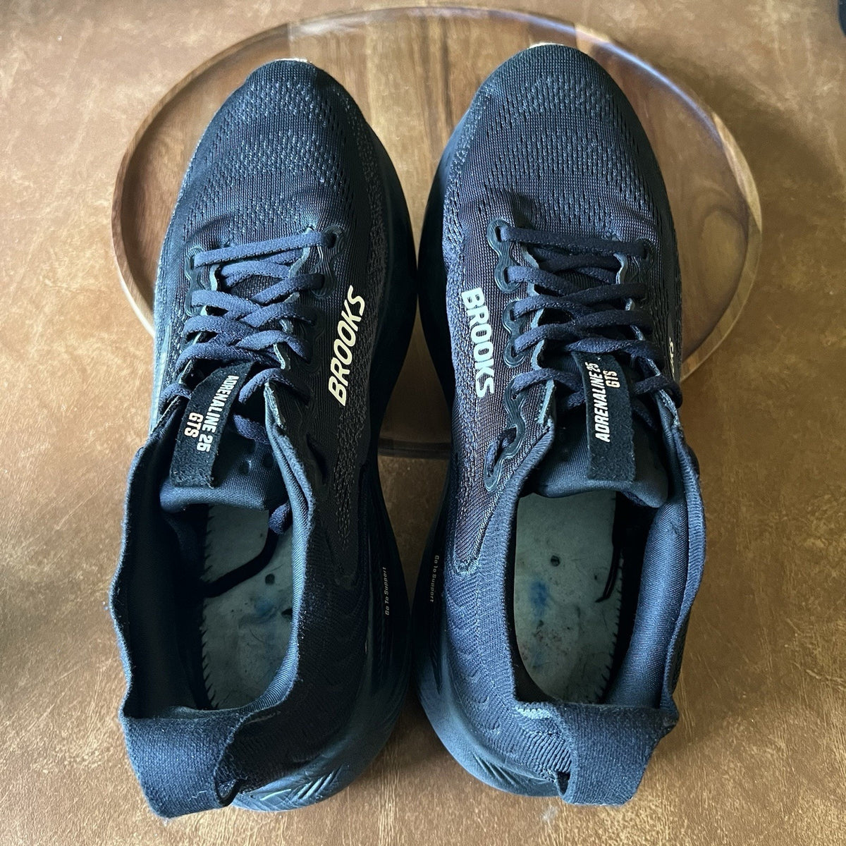 Brooks Adrenaline GTS 25 Supportive Mens 9.5 Black Gum Running Shoes Sneakers