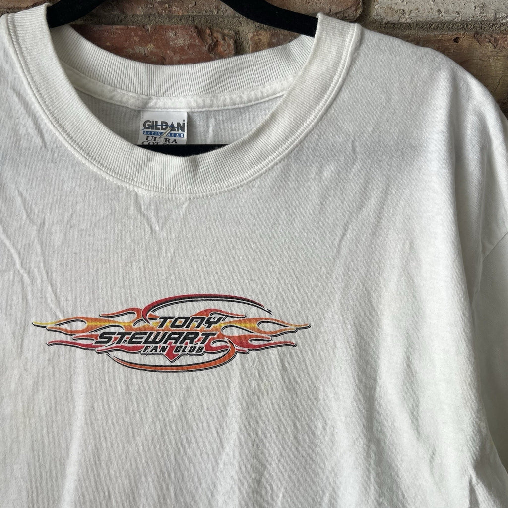 Gildan Tony Stewart Fan Club Graphic Shirt Large White Orange