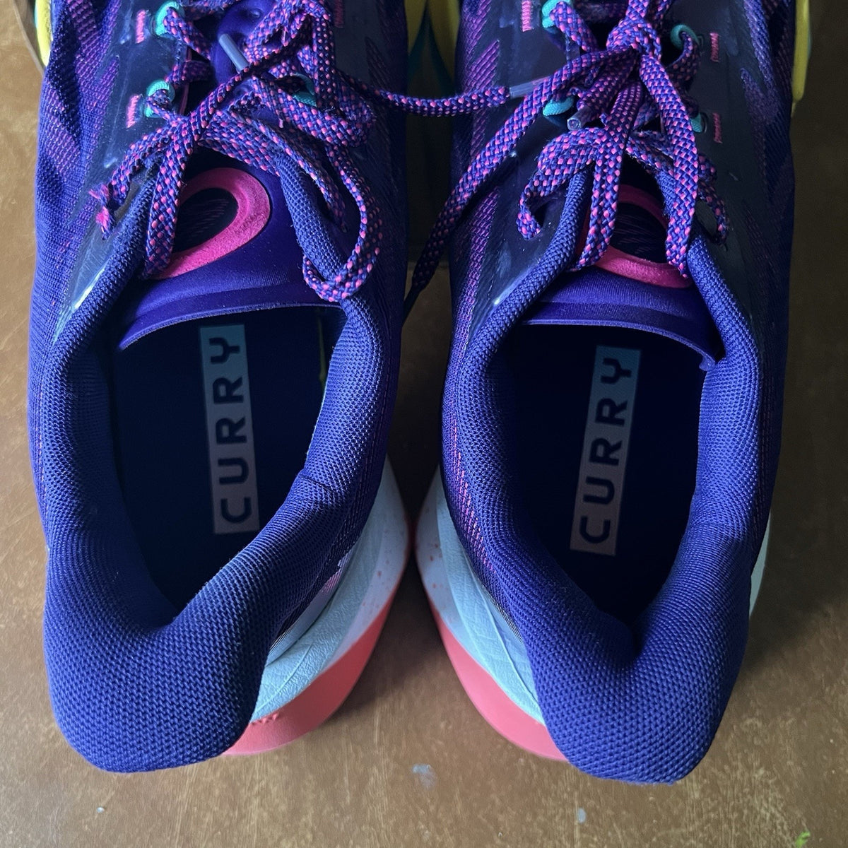 Under Armour Curry Series 7 Purple Blue Yellow Mens 15 Basketball Shoes Sneakers