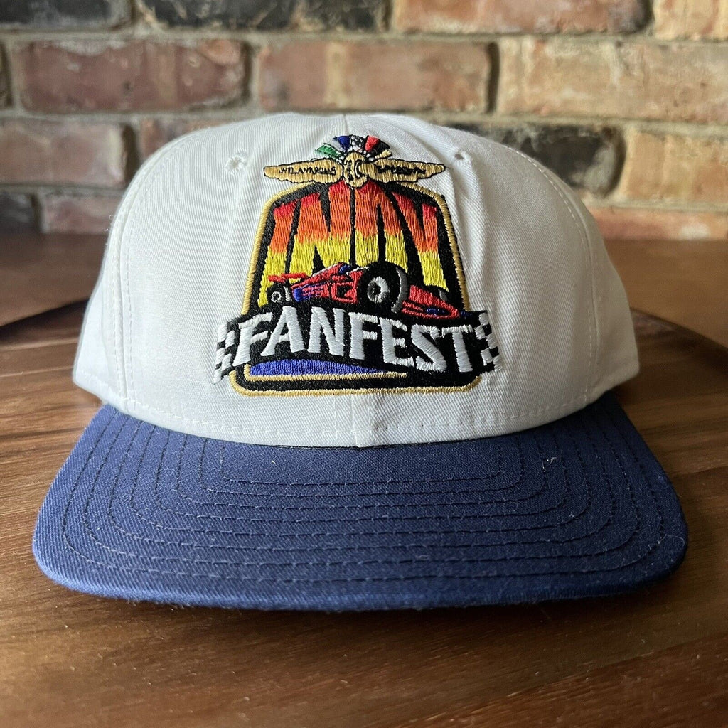 Indy 500 Fan Fest Race Adjustable Snapback Hat Baseball Cap Blue White One Size