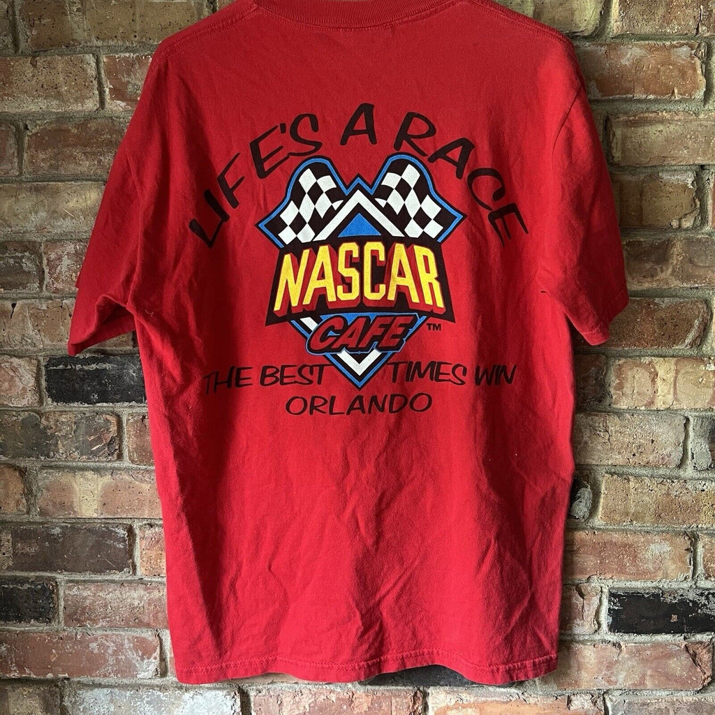 Vintage NASCAR Café Orlando "Life's a Race" Red Shirt - Men's M