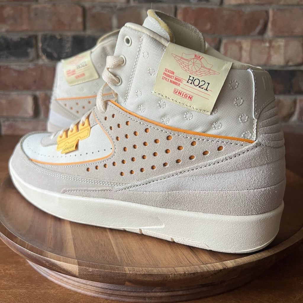 Jordan 2 Rattan X Union LA Suede Cream Yellow Shoes Sneakers Men's 10.5