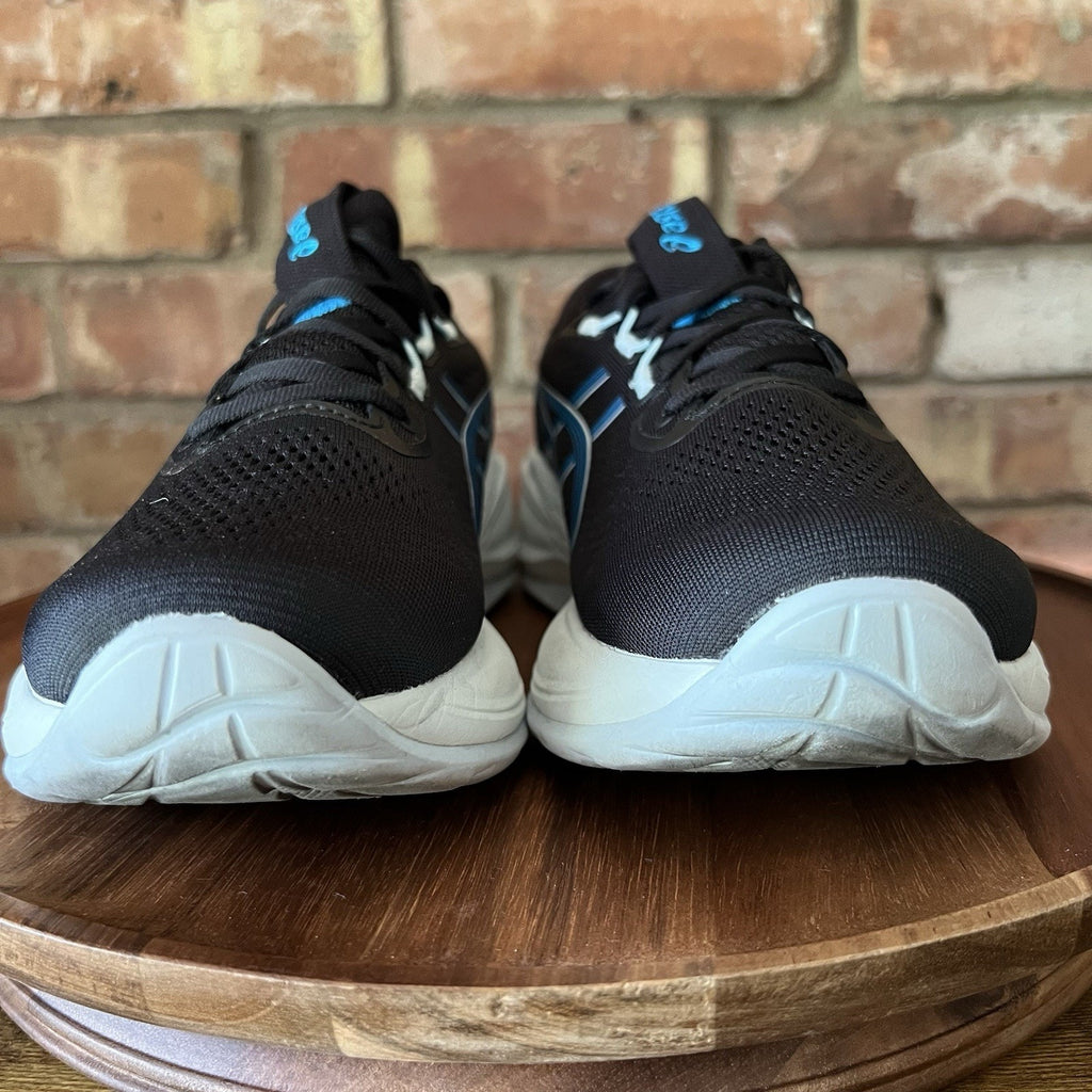 Asics Gel-Cumulus 28 Womens 8 Black Blue Cushioned Running Shoes Sneakers