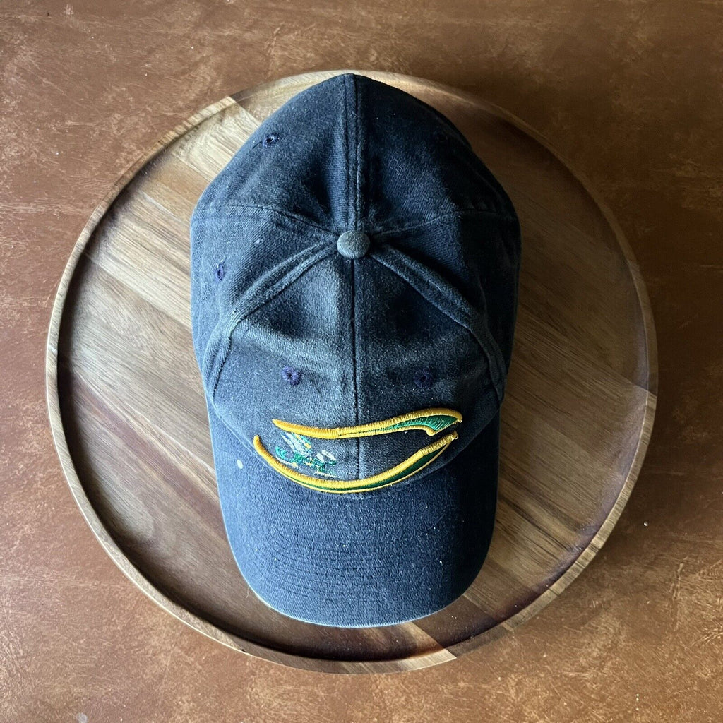 VINTAGE Thrashed Notre Dame Fighting Irish Hat Cap Strap Back Adult Blue