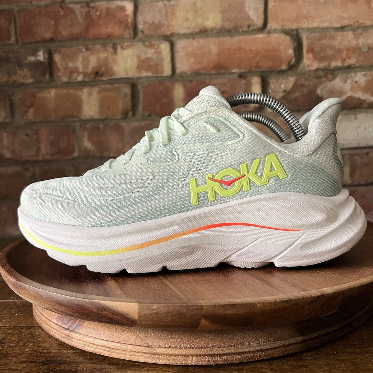 Hoka One One Clifton 10 Womens 7.5 Blue White Running Max Cushion Shoes Sneakers