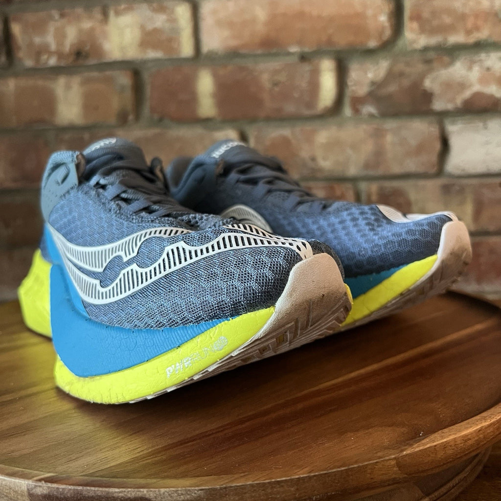 Saucony Endorphin Pro 4 Womens Size 8 Blue Yellow Race Running Shoes Sneakers