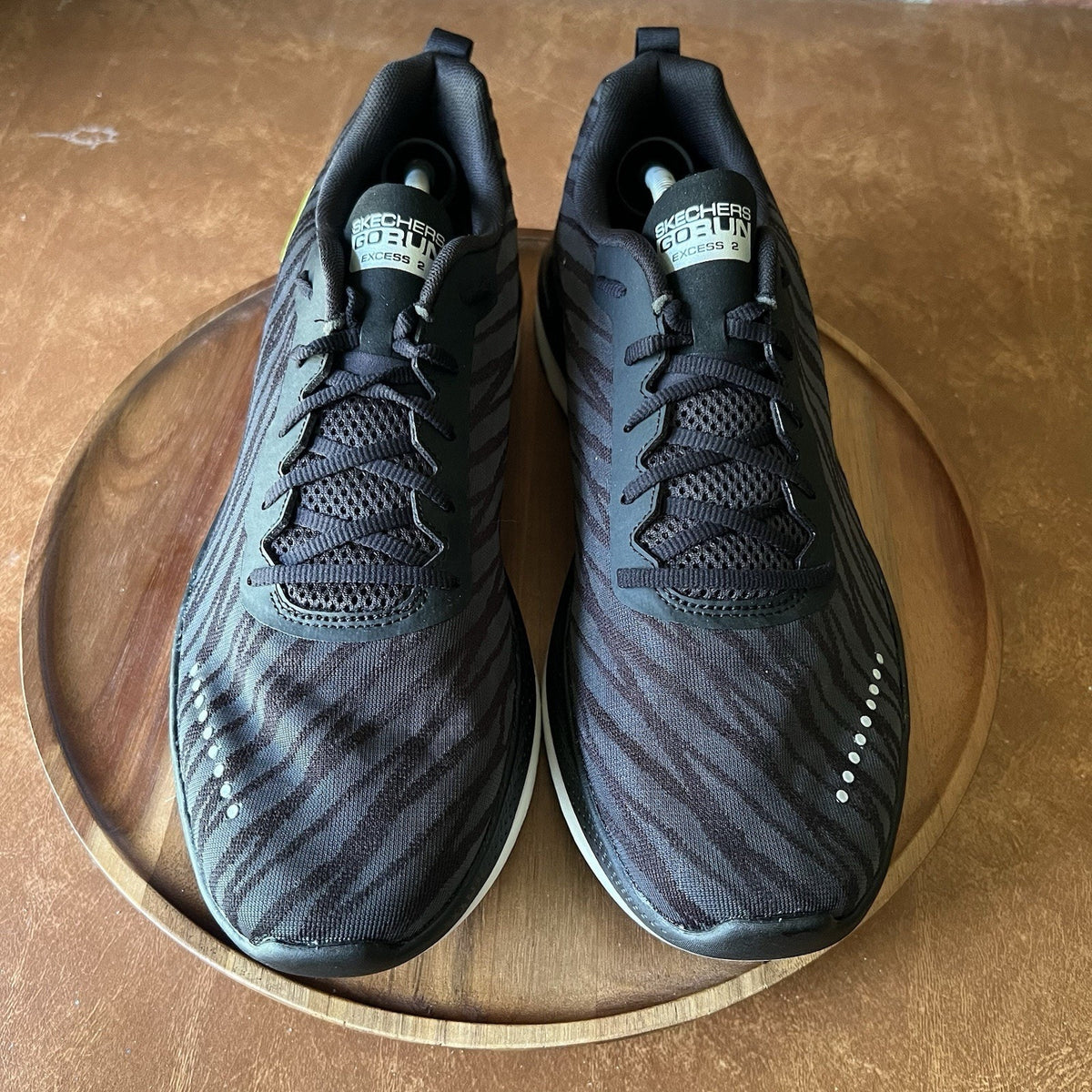 Skechers Go Run Razor Excess 2 Mens 13 Green Black Running Shoes Sneakers