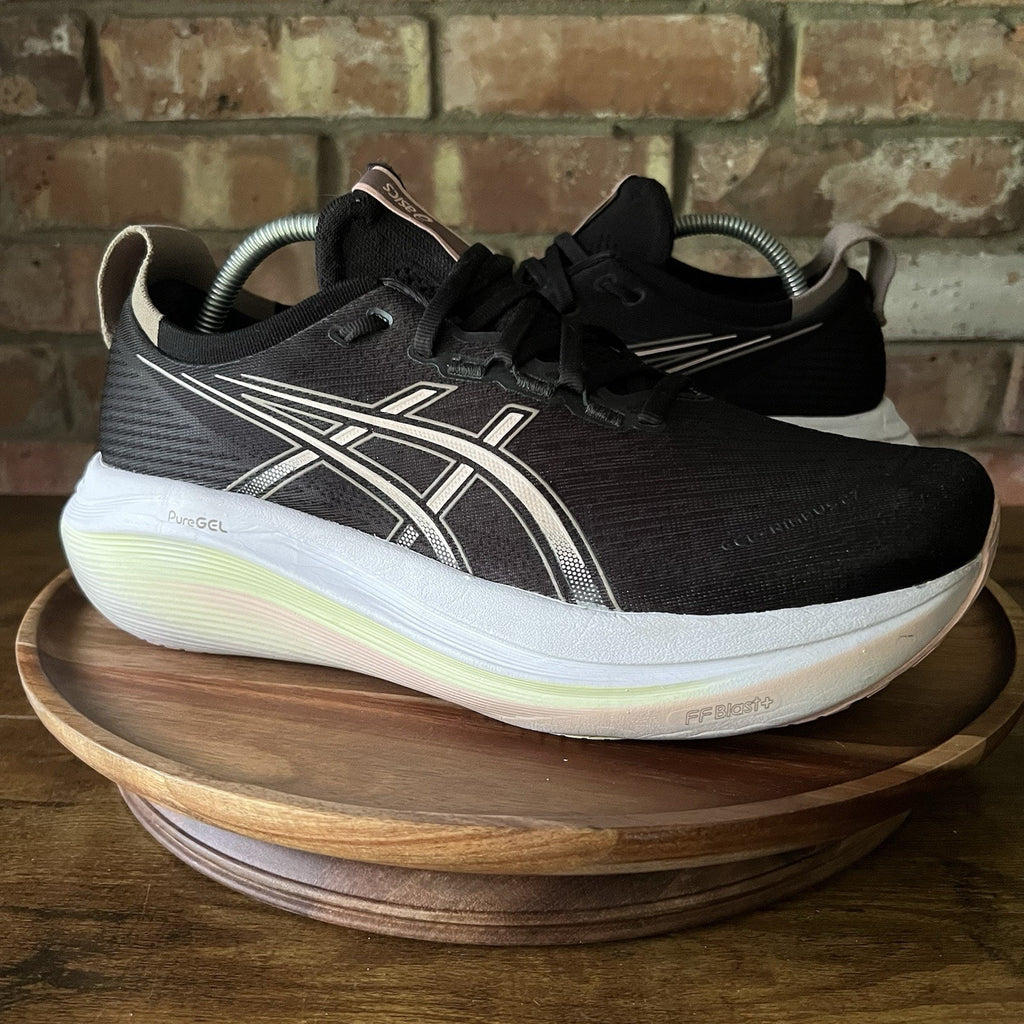 Asics Gel Nimbus 27 Black Breeze Running Max Cushion Shoes Sneakers Women's 11