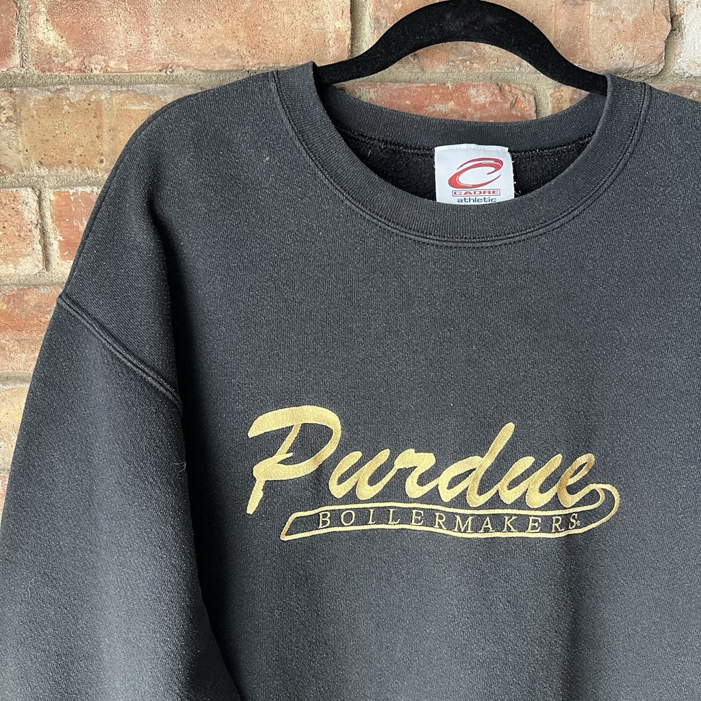 Vintage Purdue University Sweatshirt Size Large Pullover College Black Sweater