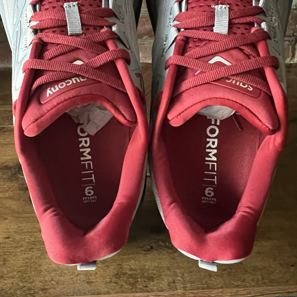 Saucony Hurricane 24 Max Cushion Stability Men's 15 Gray Red Running Shoes