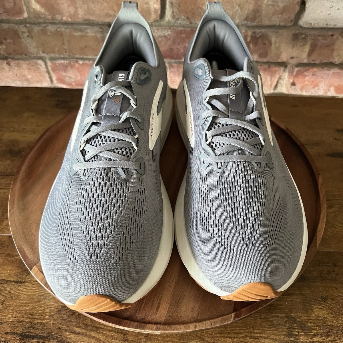 Brooks Glycerin 22 Mens 14 Primer Gray Neutral Cushion Running Shoe Sneakers