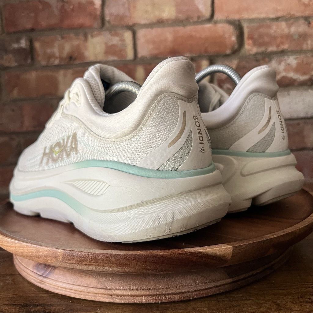 Hoka One One Bondi 9 Cream Green Womens 12 Men's 10.5 Max Cushion Shoes Sneakers