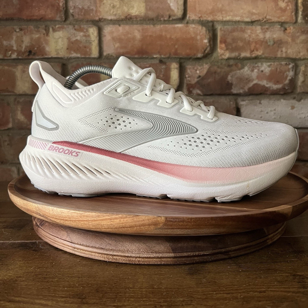 Brooks Glycerin GTS 23 Supportive Womens 10 White Pink Running Shoes Sneakers