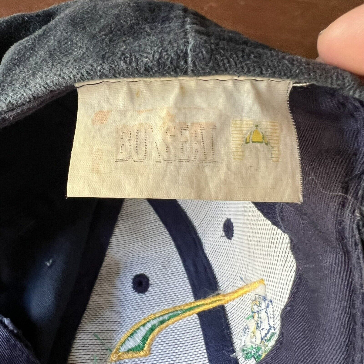 VINTAGE Thrashed Notre Dame Fighting Irish Hat Cap Strap Back Adult Blue