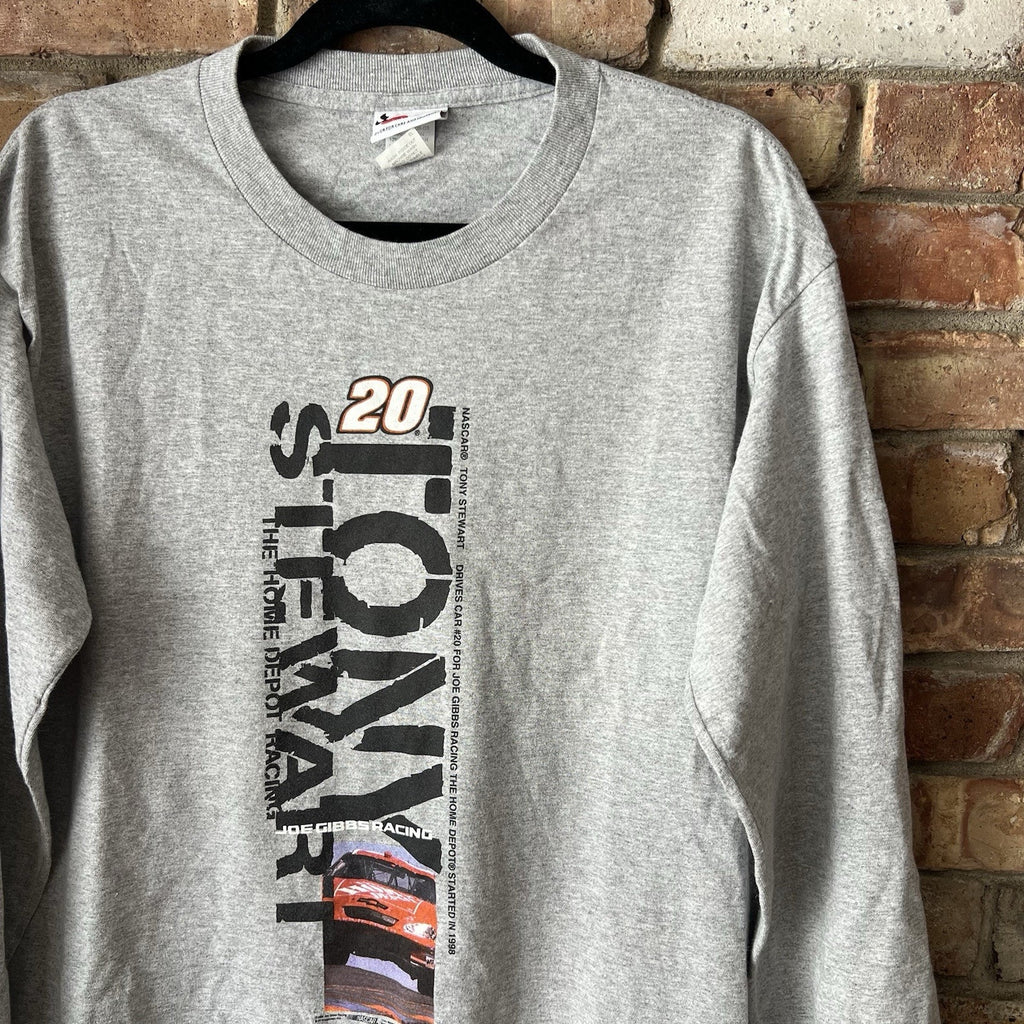 Chase Authentic Tony Stewart 20 Shirt Men's Medium Long Sleeve Grey