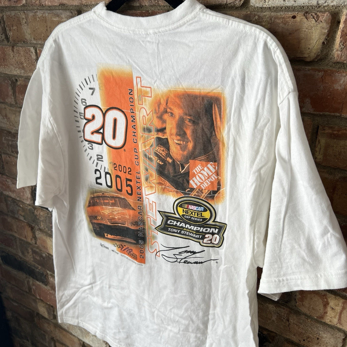 Chase Authentics 2005 Tony Stewart Nextel Champion Shirt Mens Large White