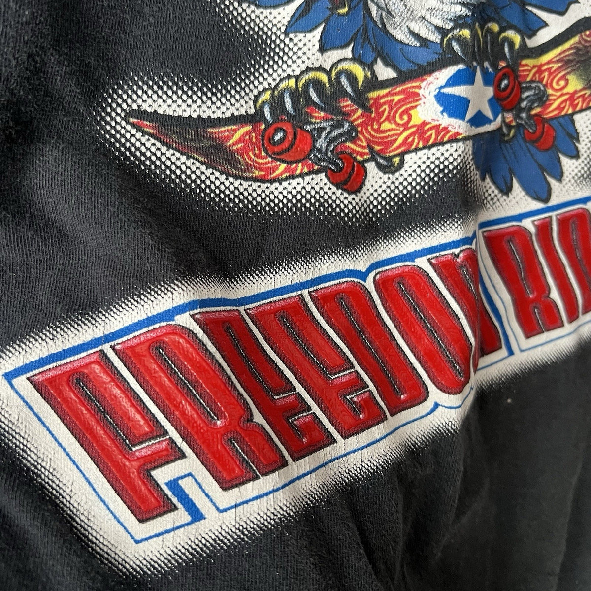Vintage Y2K Skater T Shirt Boys Medium Surf 90s Grunge Kids Freedom Rider Eagle