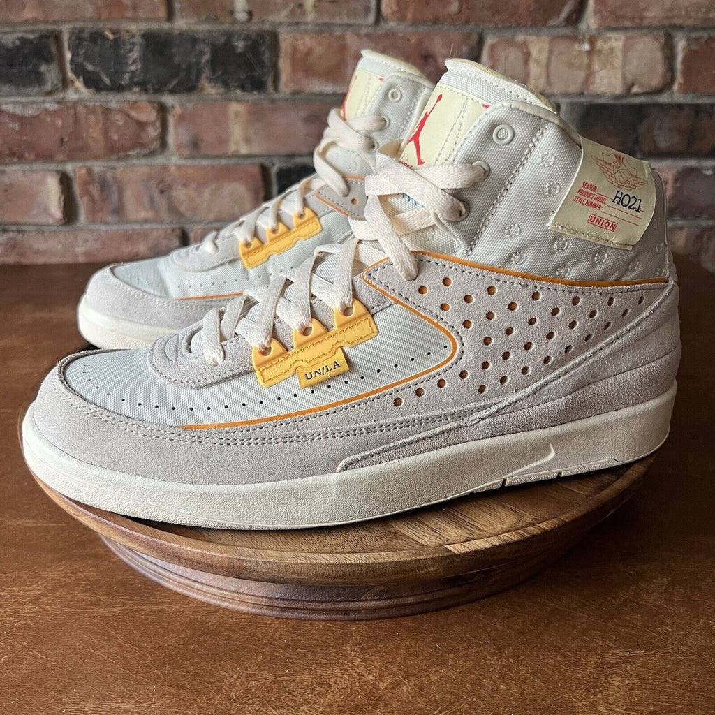 Jordan 2 Rattan X Union LA Suede Cream Yellow Shoes Sneakers Men's 10.5