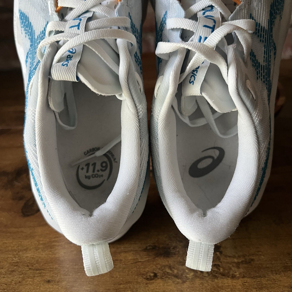Asics Novablast 5 Max Cushion Mens 8.5 Blue White Running Shoes Sneakers