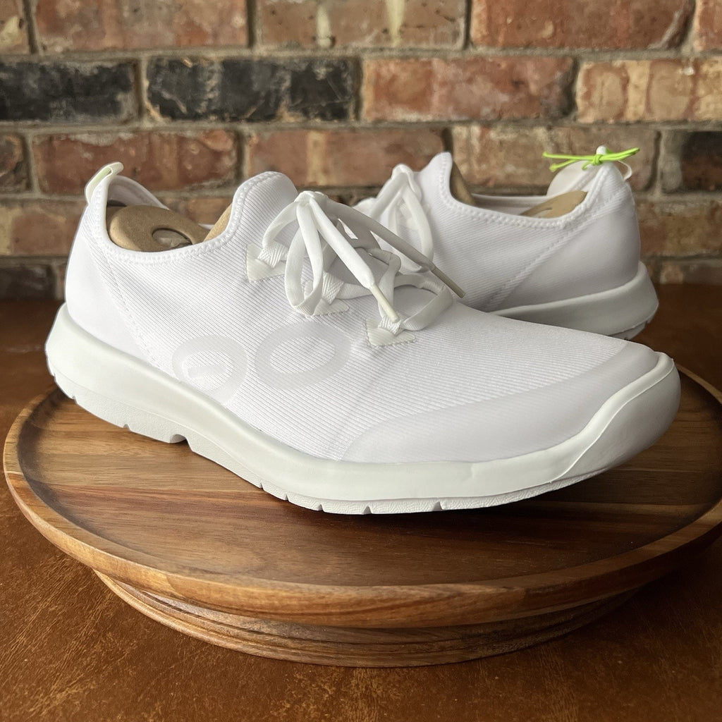OOFOS Men's 9.5 OOmg Sport LS Low Recovery Supportive Cushion Knitted Shoe White