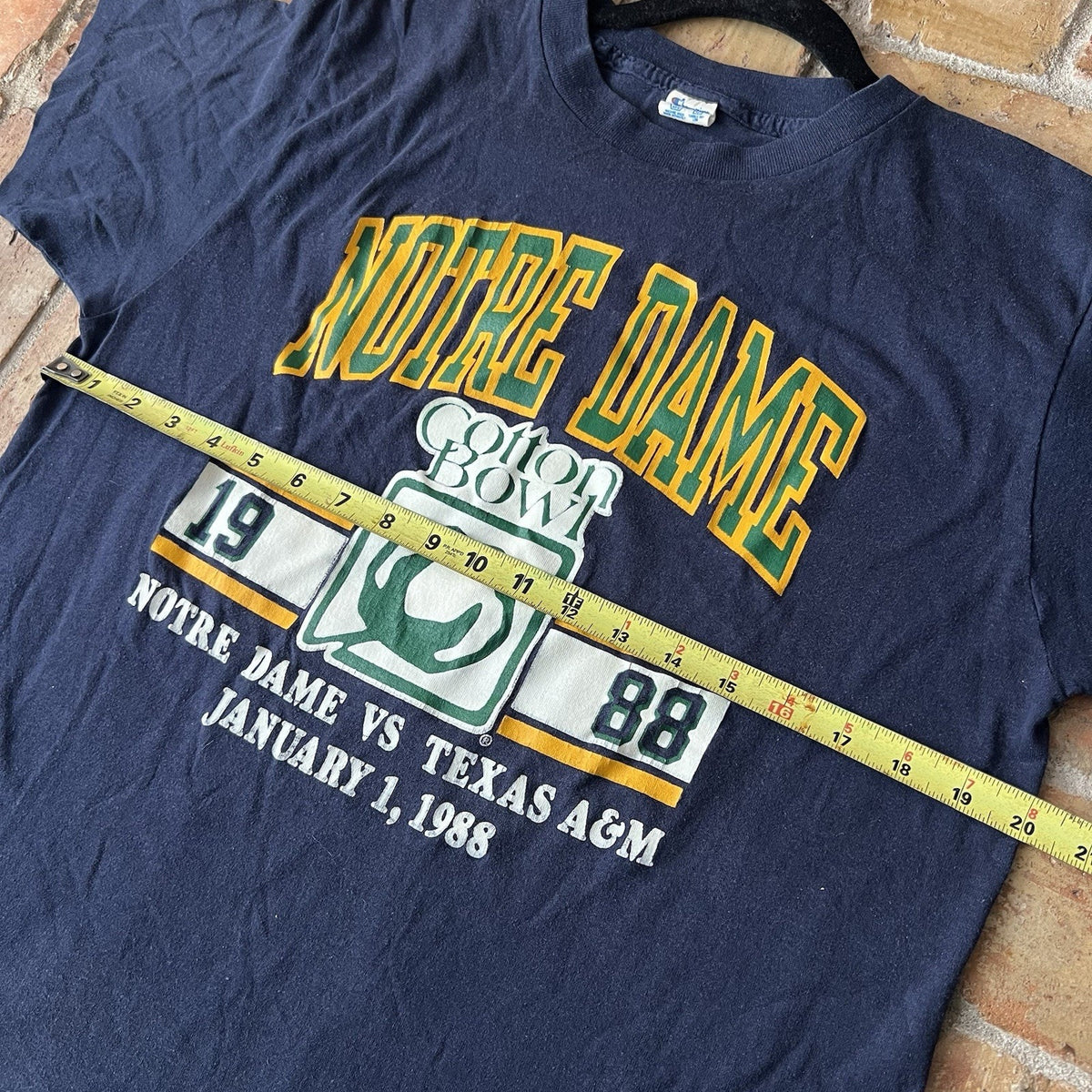 Vintage Cotton Bowl T Shirt XL 80s Champions 1988 Texas A&M Notre Dame XL