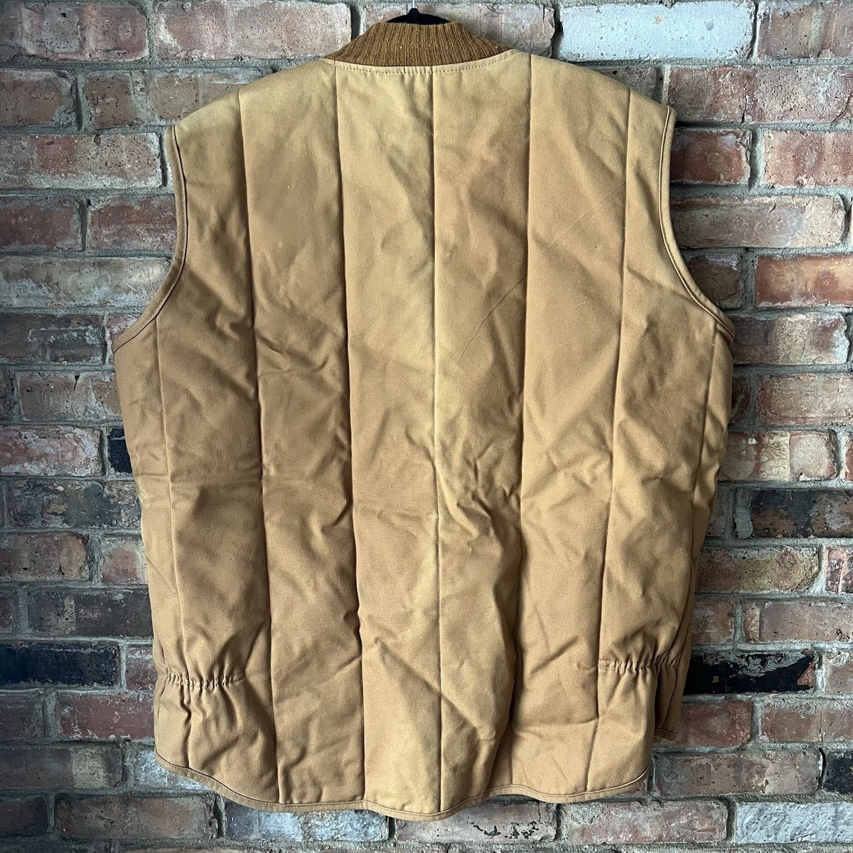 VTG 80s Walls Blizzard Puff Vest Duck Canvas Brown Insulated Mens XXL 50-52