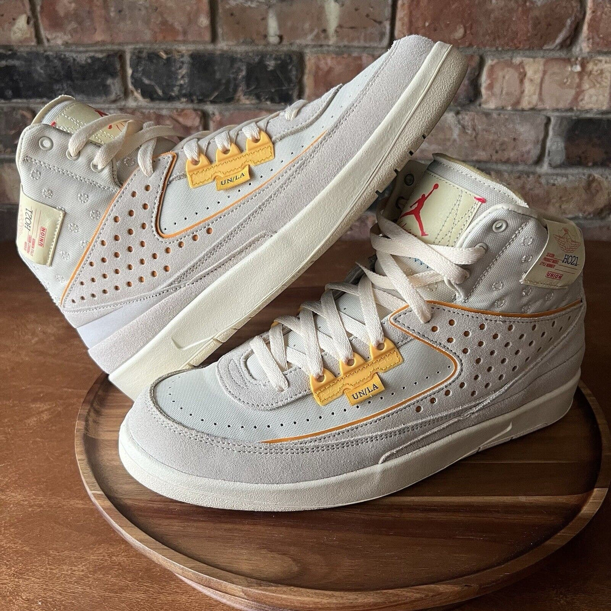 Jordan 2 Rattan X Union LA Suede Cream Yellow Shoes Sneakers Men's 10.5