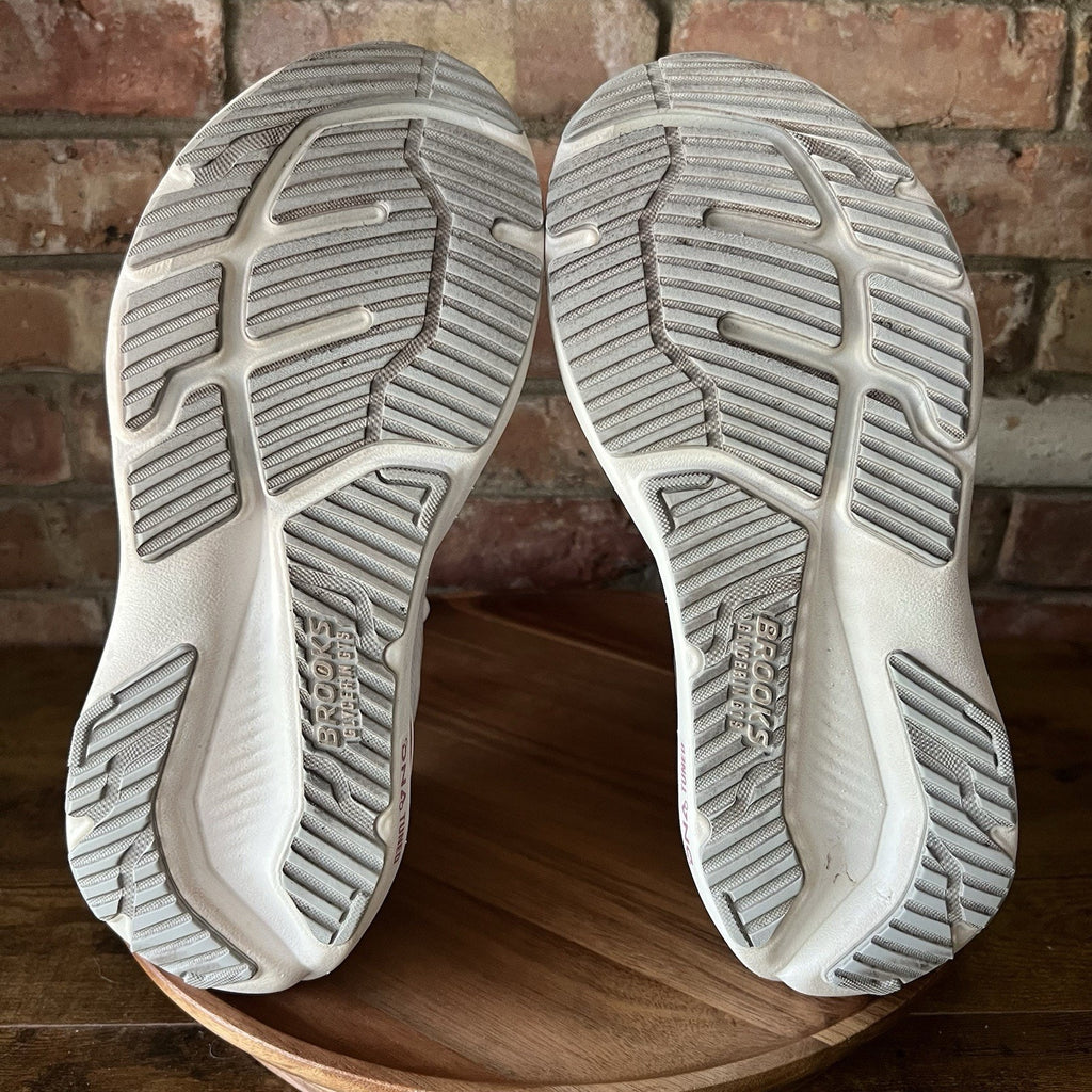 Brooks Glycerin GTS 23 Supportive Womens 10 White Pink Running Shoes Sneakers