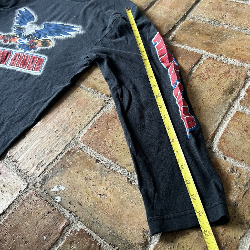 Vintage Y2K Skater T Shirt Boys Medium Surf 90s Grunge Kids Freedom Rider Eagle