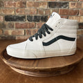 Vans SK8 Hi Oversized Laces White Suede Grey Stripe Womens 9.5 Men's 8 Shoes