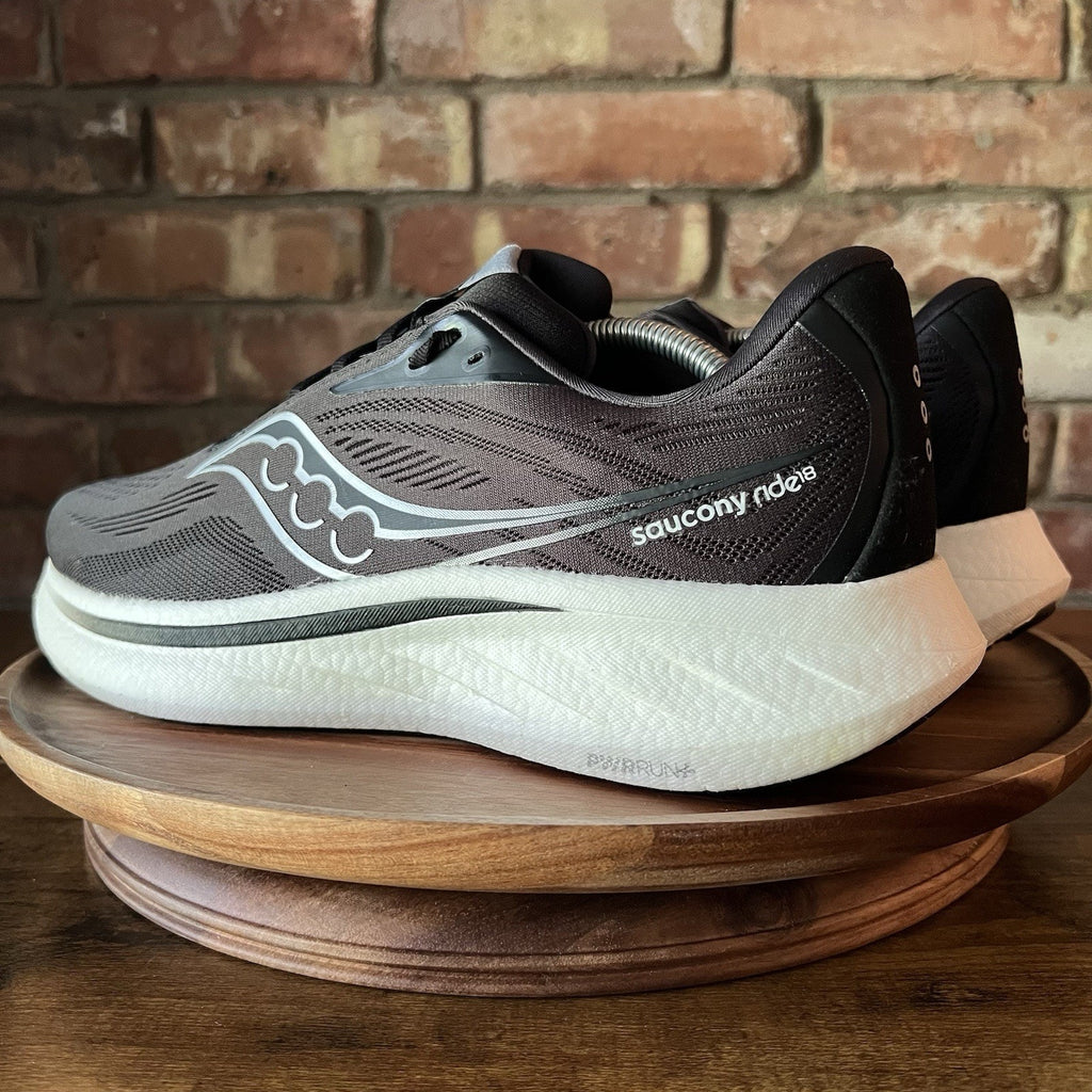Saucony Ride 18 Mens 11.5 Black Neutral Mid Cushion Running Shoes Sneakers