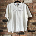 Vintage 90s XL Champion Spell Out White Blue Stitched BOXY Women's XL
