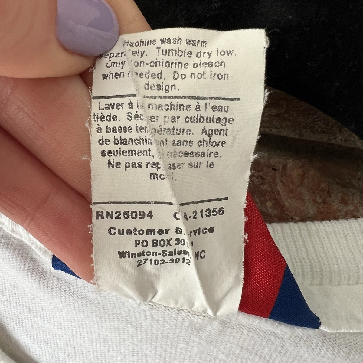 Vintage 90s XL Champion Spell Out White Blue Stitched BOXY Women's XL
