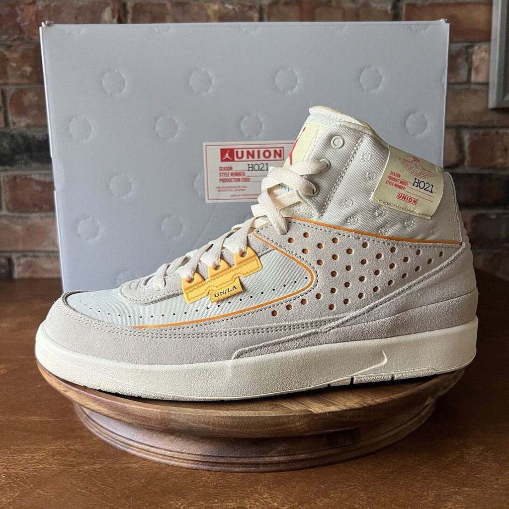 Jordan 2 Rattan X Union LA Suede Cream Yellow Shoes Sneakers Men's 10.5