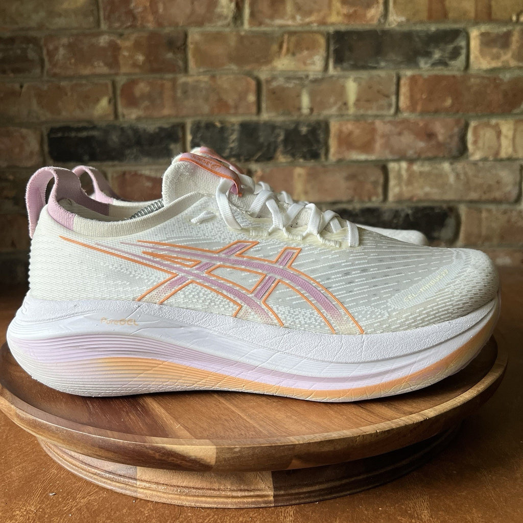 ASICS Gel-Nimbus 27 Max Cushion White Lavender Womens 9.5 Running Shoes Sneakers