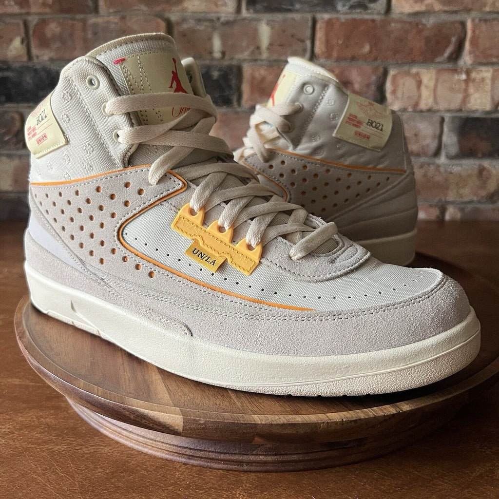 Jordan 2 Rattan X Union LA Suede Cream Yellow Shoes Sneakers Men's 10.5