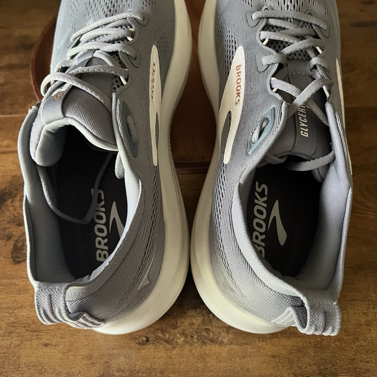 Brooks Glycerin 22 Mens 14 Primer Gray Neutral Cushion Running Shoe Sneakers
