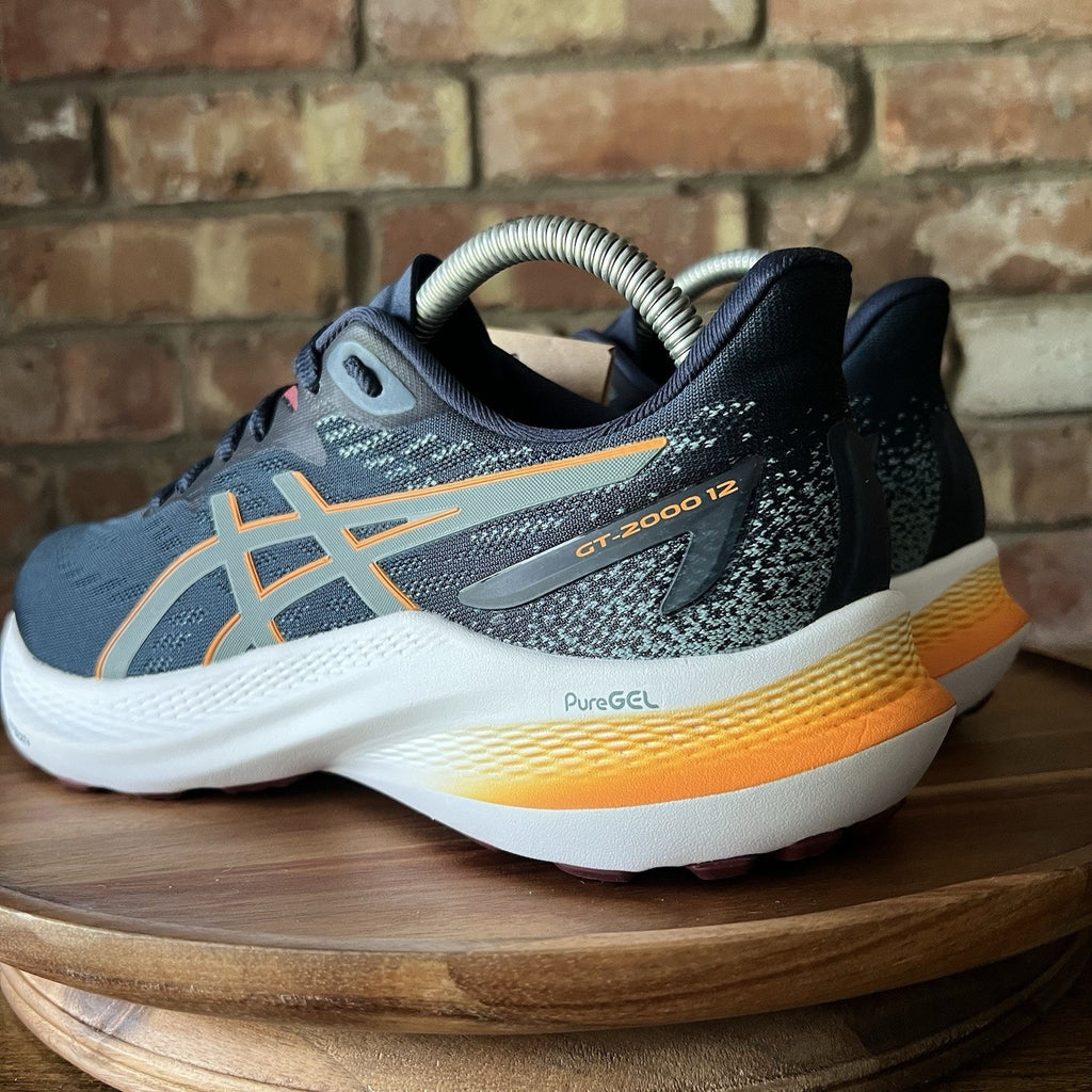 ASICS GT-2000 12 Stability Men's 8 Blue Orange Athletic Running Shoes Sneakers