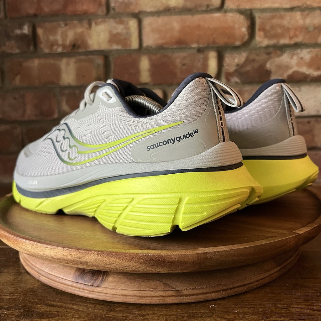 Saucony Guide 18 Stability Cushioned Gray Yellow Running Shoes Sneakers Men's 11